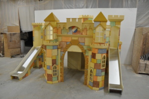 Large Indoor Castle Playhouse with Slides and Stairs