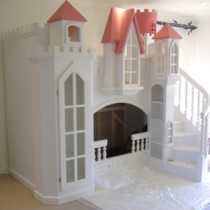 Princess Castle Bunk Bed with Curved Staircase