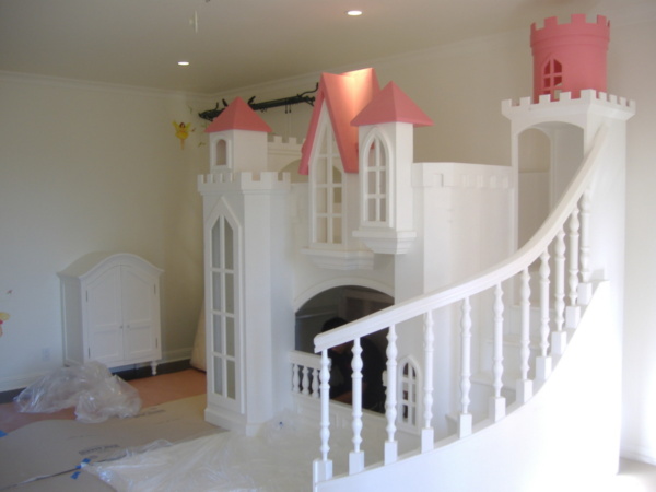 Princess Castle Bed with Curved Staircase