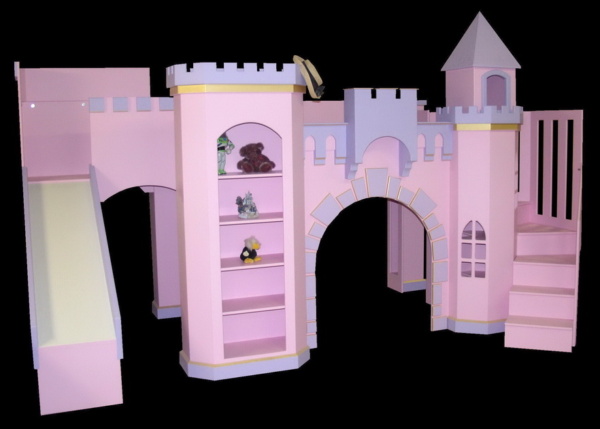 Pink Norwich Castle with optional slide and wraparound staircase