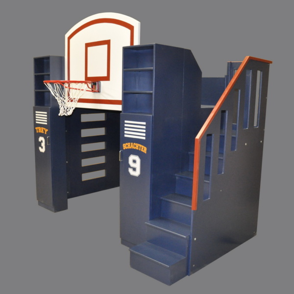 Basketball Bunk Bed w/ Included Staircase and Optional Personalization Kit