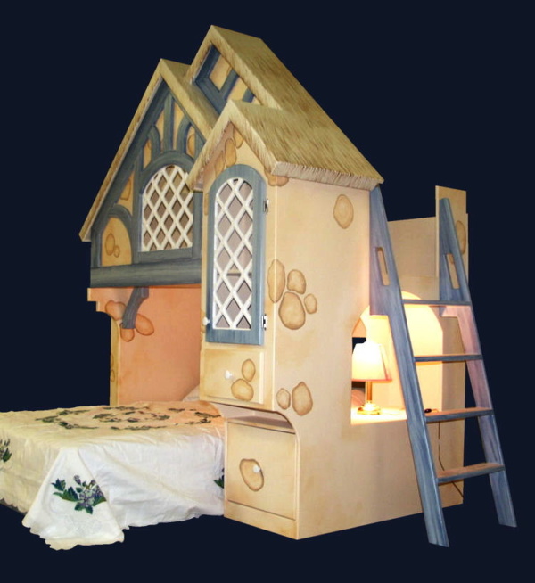 Snow White Cottage Bunk Bed w Ladder (Included)