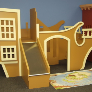 Pirate Ship Indoor Playhouse w' Slide & Stairs