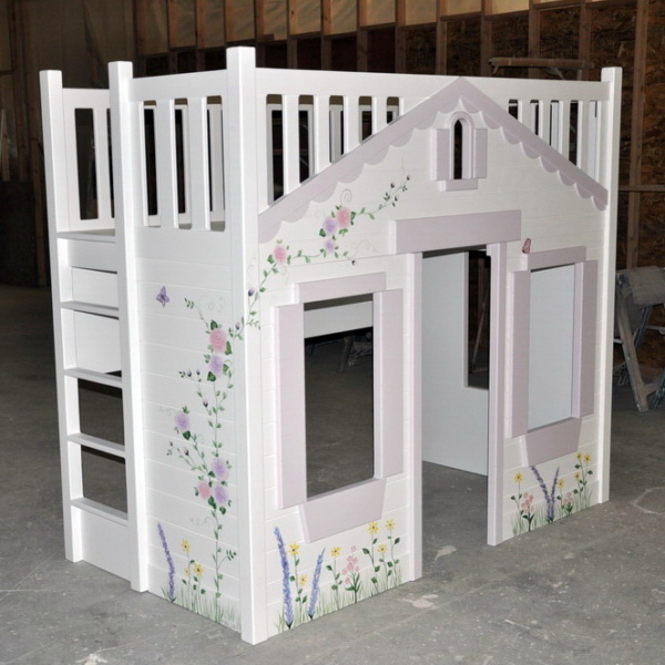 Mindy Bunk Bed - Hand Painted w Optional Built In Ladder