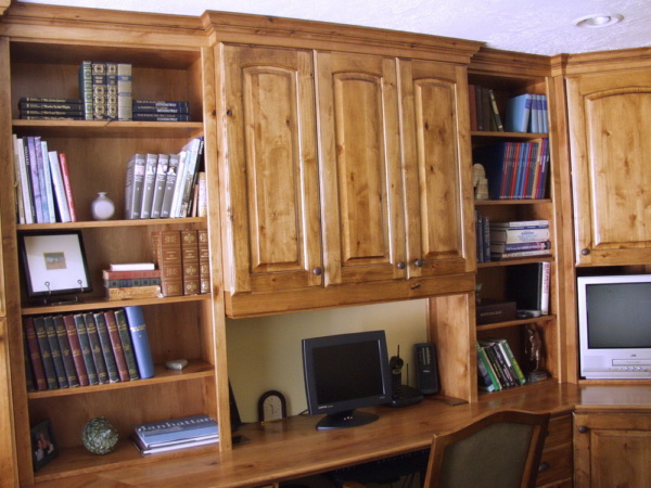 Knotty Alder Cabinets for Study