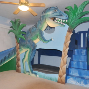 T-Rex Dinosaur Bunk Bed / Loft Bed / Indoor Playhouse