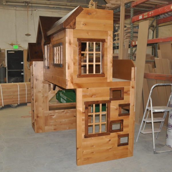 Knotty Alder Playhouse / Bunkbed Side View