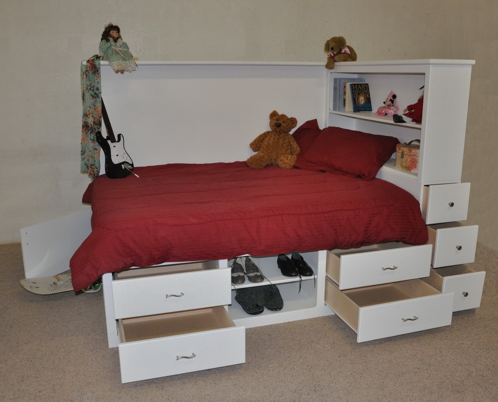 teenage single bed with storage