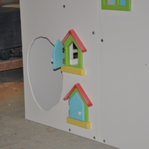 Functional mailboxes on custom playhouse.