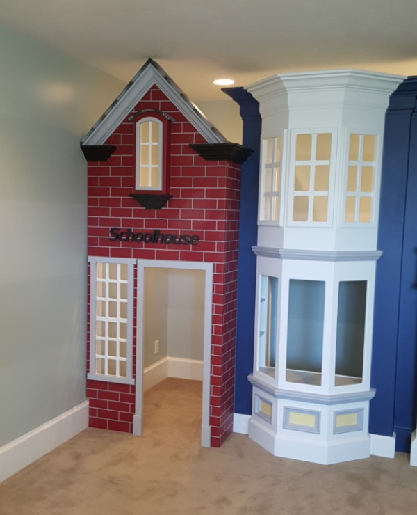 Storefront Playhouse with Schoolhouse