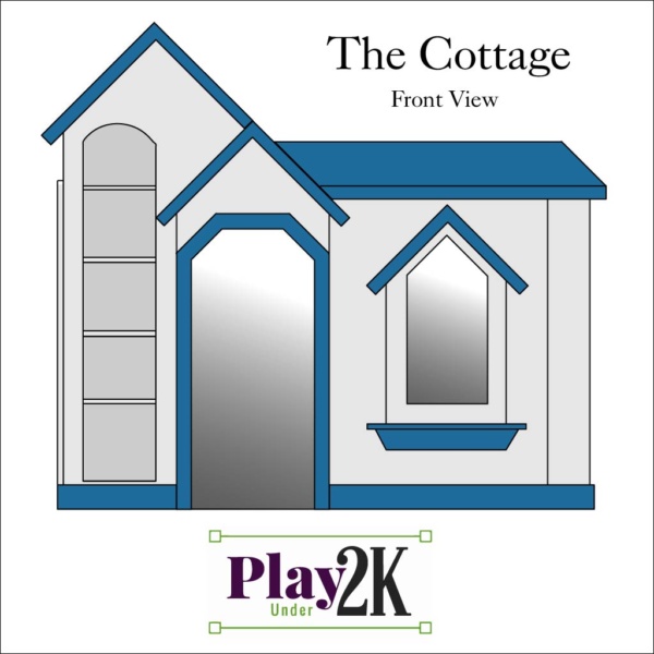 Indoor Cottage Playhouse, Kids Playhouse, Under Two Thousand Dollars, Reversible Shelves