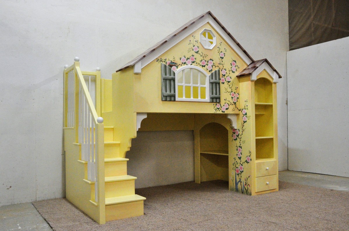 Dollhouse Loft Bed Themed Beds By, Yellow Bunk Bed